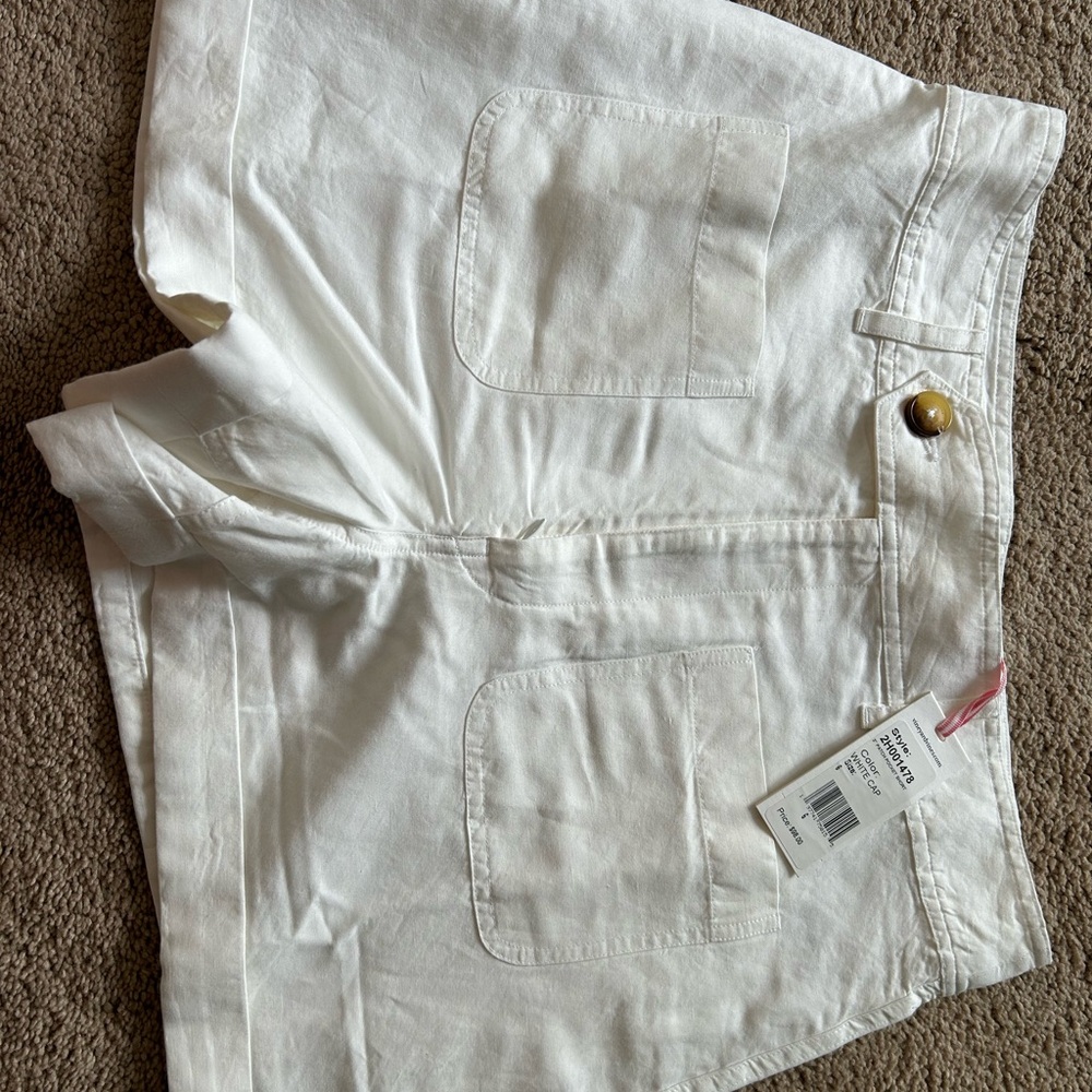 Vineyard Vines White Cap Patch Linen Pocket Shorts